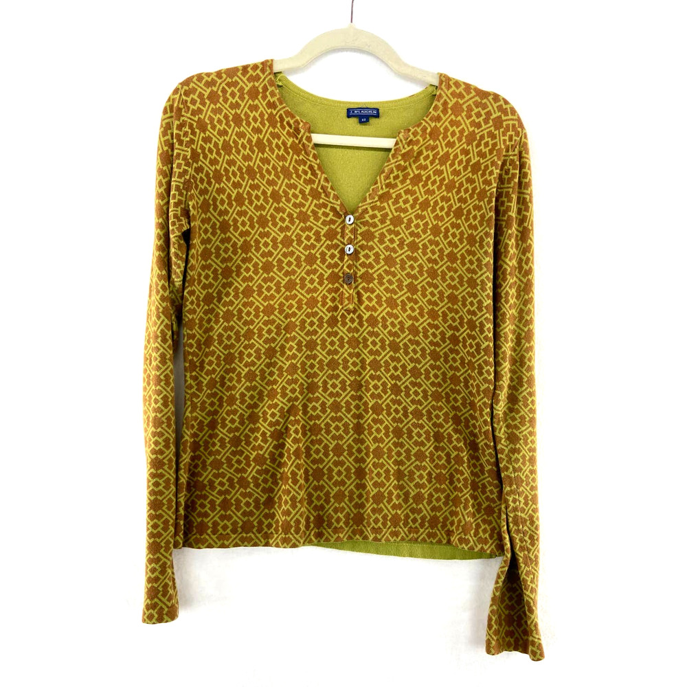 J McLaughlin Long‎ Sleeve Henley Green Sz XS